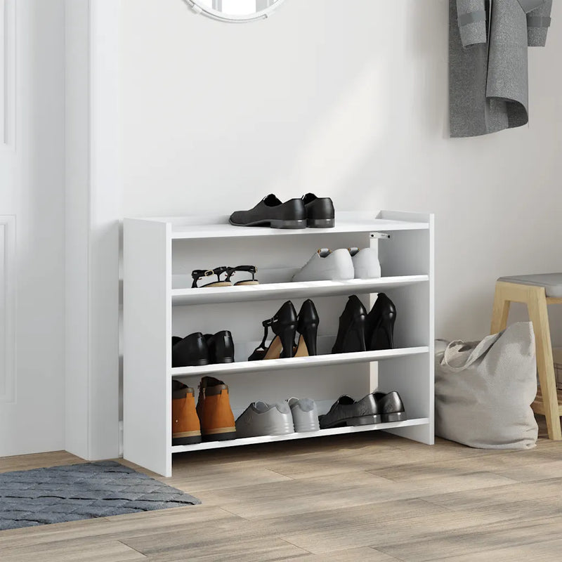 Shoe Rack White 80x25x62 cm Engineered Wood