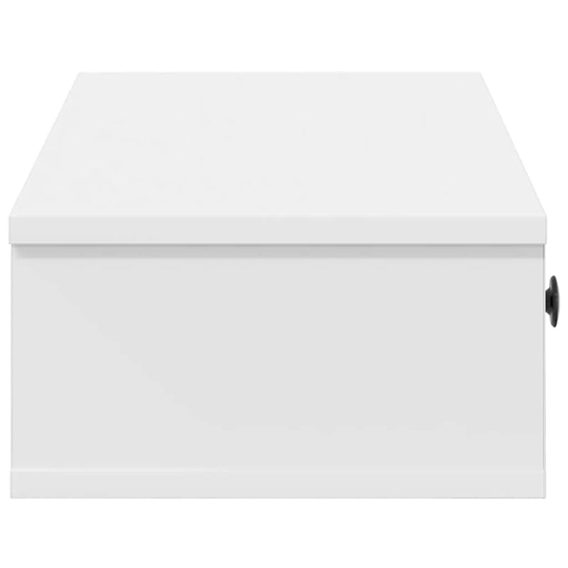 vidaXL Wall Shelf with Drawers White 60x28x15 cm Engineered Wood