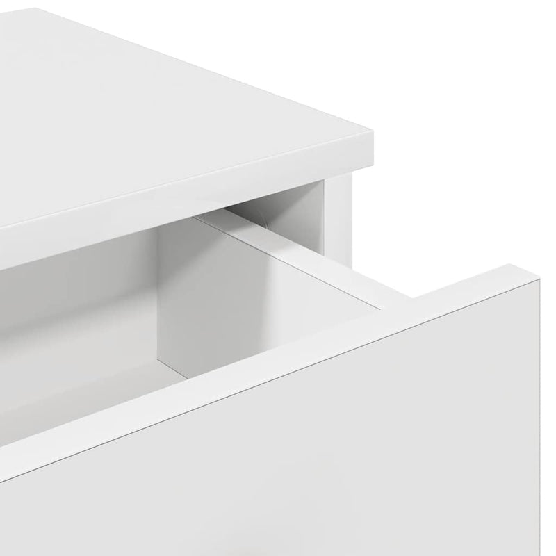 vidaXL Wall Shelf with Drawers White 60x28x15 cm Engineered Wood