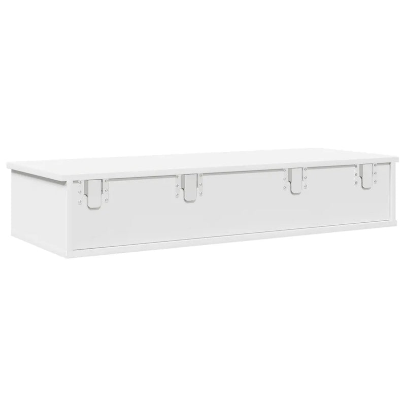 Wall Shelf with Drawers White 100x37.5x19 cm Engineered Wood