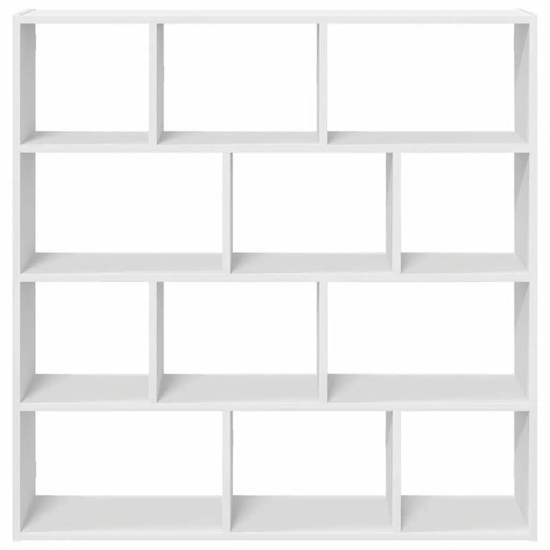 Wall Cube Shelf 12 Compartments White Engineered Wood