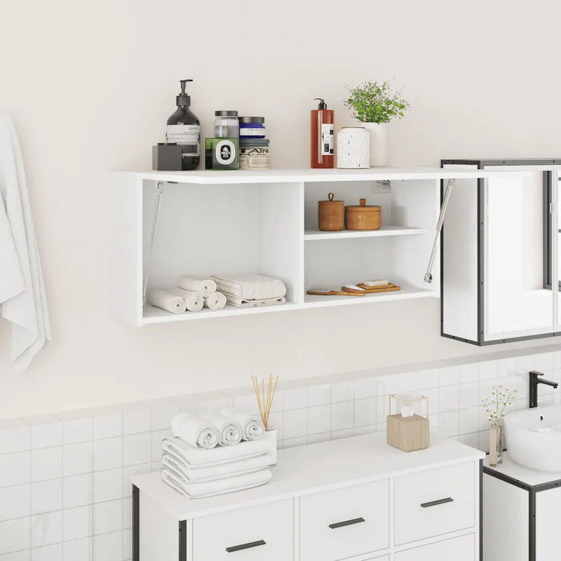 Bathroom Wall Cabinet White 100x25x40 cm Engineered Wood