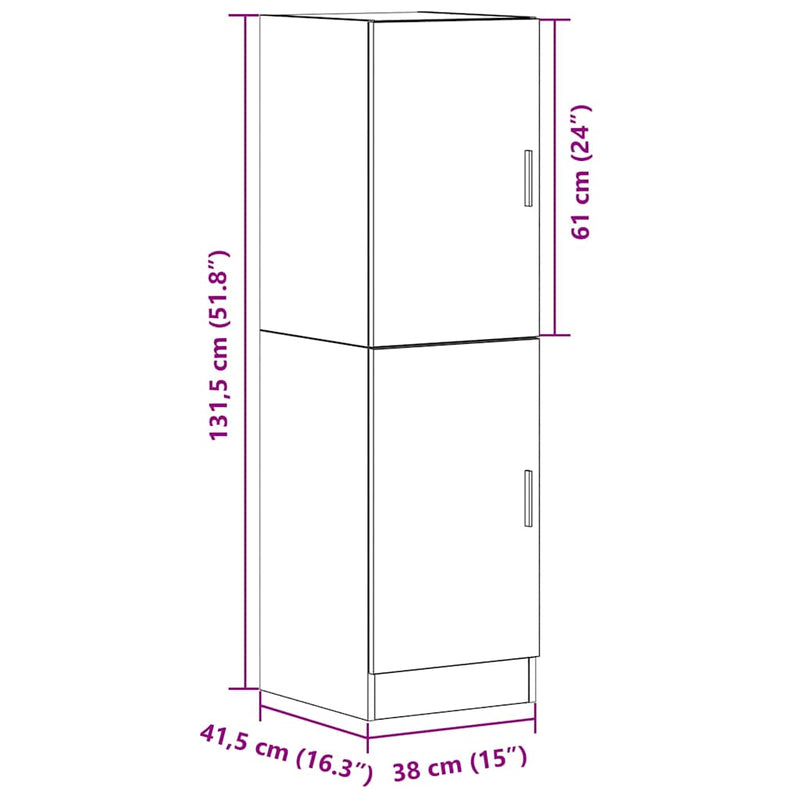 vidaXL Kitchen Cabinet White 38x41,5x131,5 cm Engineered Wood