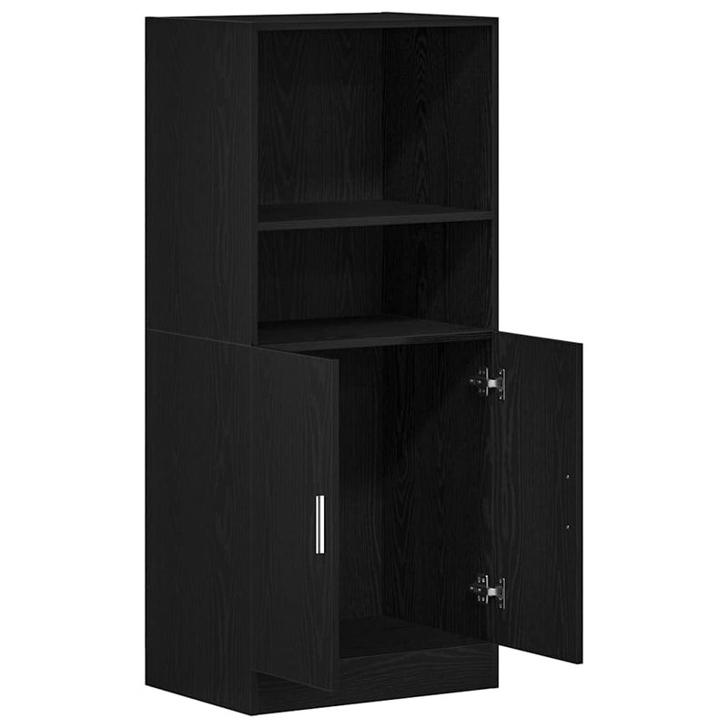 vidaXL Kitchen Cabinet Black 57x41,5x131,5 cm Engineered Wood