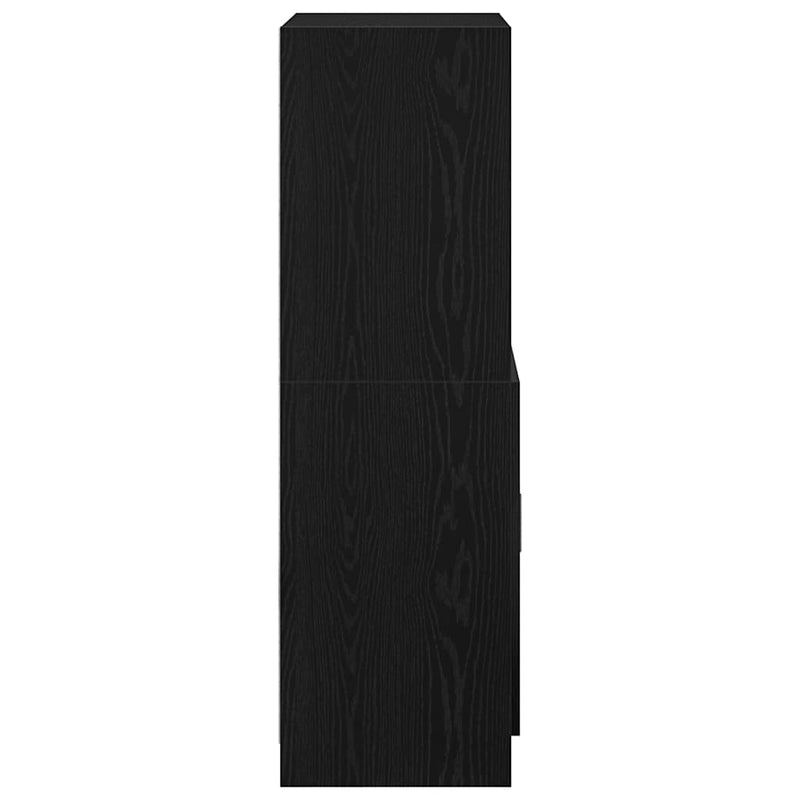 vidaXL Kitchen Cabinet Black 57x41,5x131,5 cm Engineered Wood