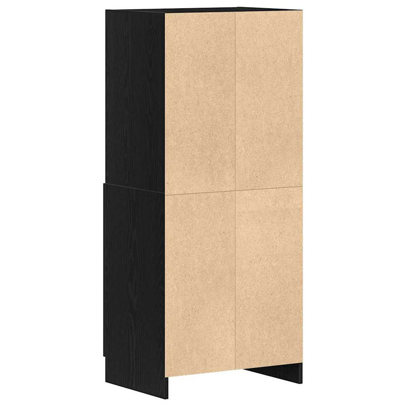 vidaXL Kitchen Cabinet Black 57x41,5x131,5 cm Engineered Wood