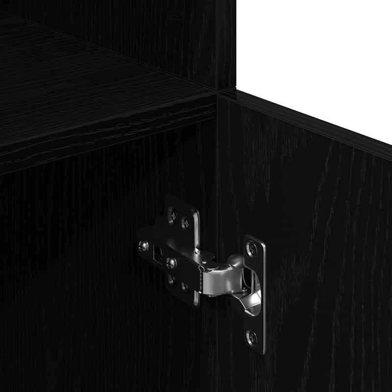 vidaXL Kitchen Cabinet Black 57x41,5x131,5 cm Engineered Wood