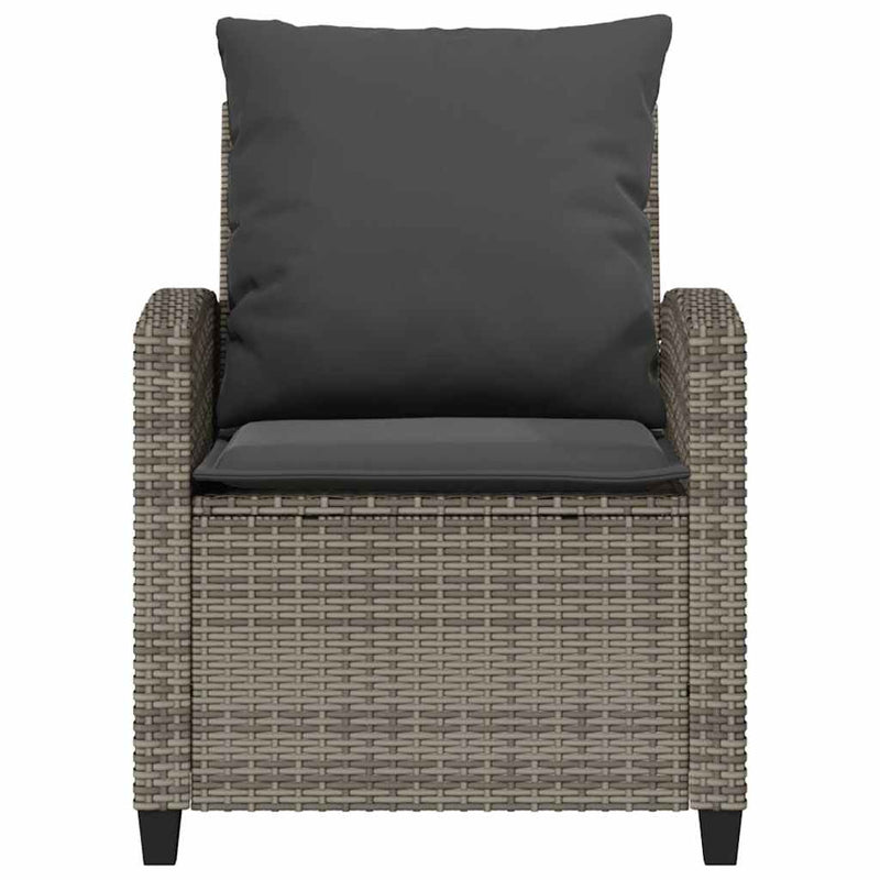 vidaXL 4 Piece Garden Sofa Set with Cushions Grey Poly Rattan