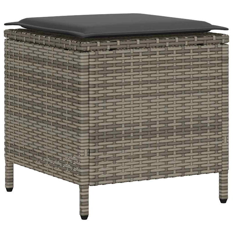vidaXL 4 Piece Garden Sofa Set with Cushions Grey Poly Rattan