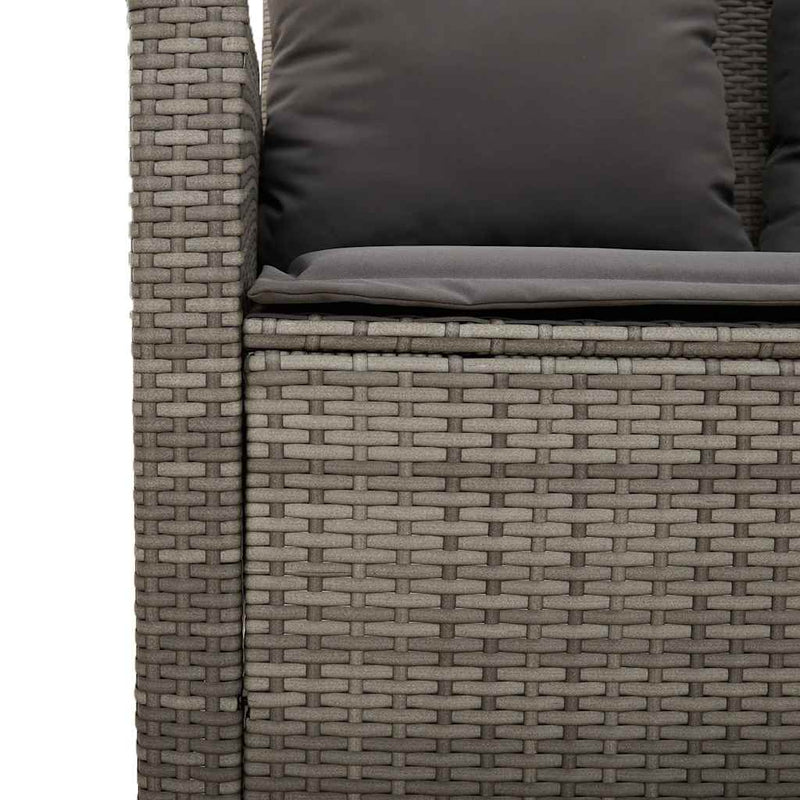 vidaXL 4 Piece Garden Sofa Set with Cushions Grey Poly Rattan