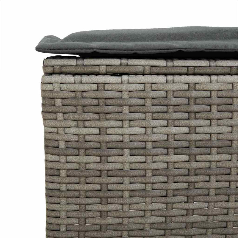 vidaXL 4 Piece Garden Sofa Set with Cushions Grey Poly Rattan
