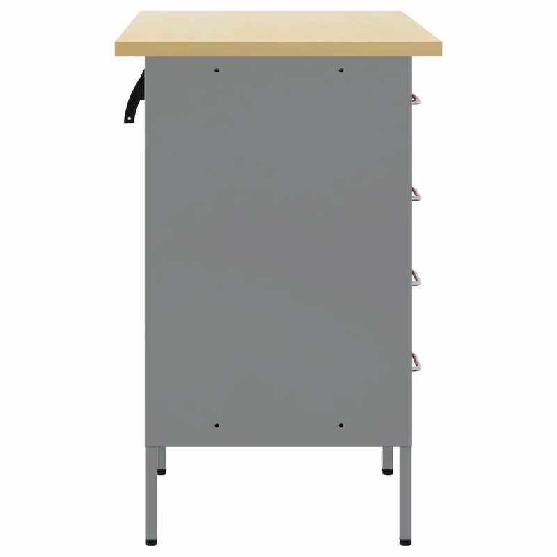 Work Cabinet with Drawer 2 pcs Red and Grey 100 x 55 x 85 cm