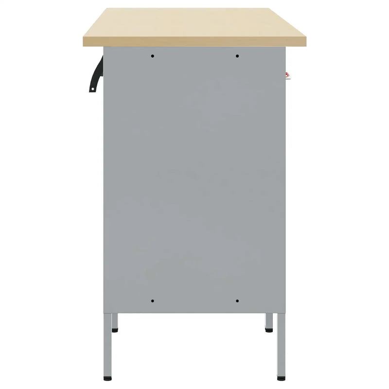 Work Cabinet with Drawer 3 pcs Black Engineered wood and steel