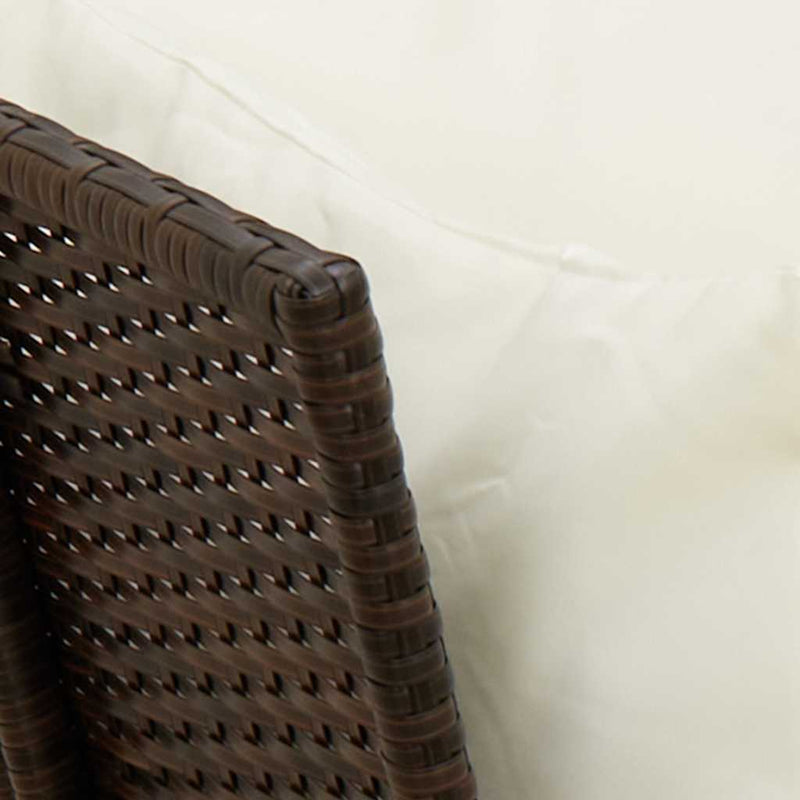 vidaXL Garden Sofa with Cushions Brown Poly Rattan