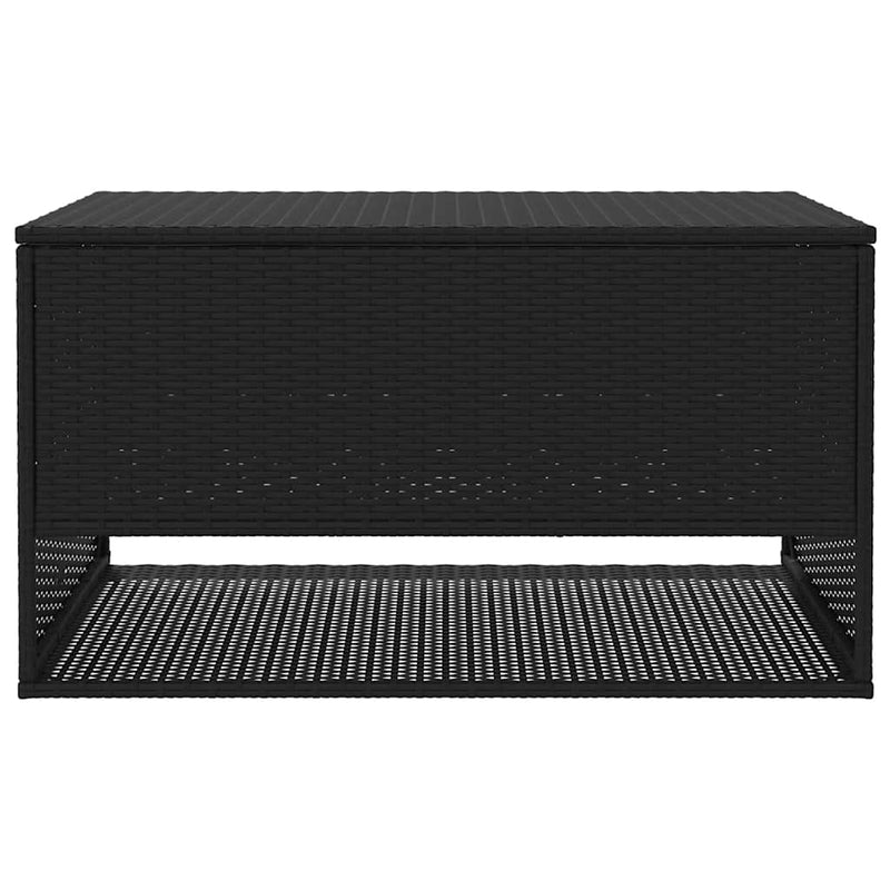 vidaXL Outdoor Cushion Box Black 100x55x55.5 cm Poly Rattan