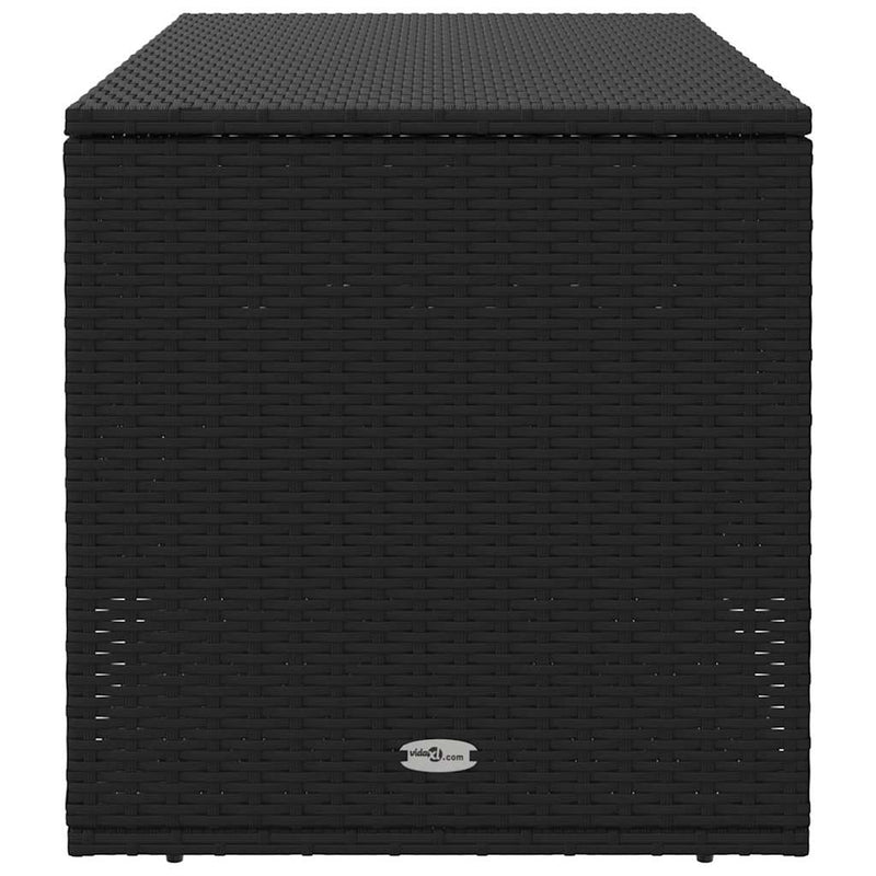 vidaXL Outdoor Cushion Box Black 100x55x55.5 cm Poly Rattan