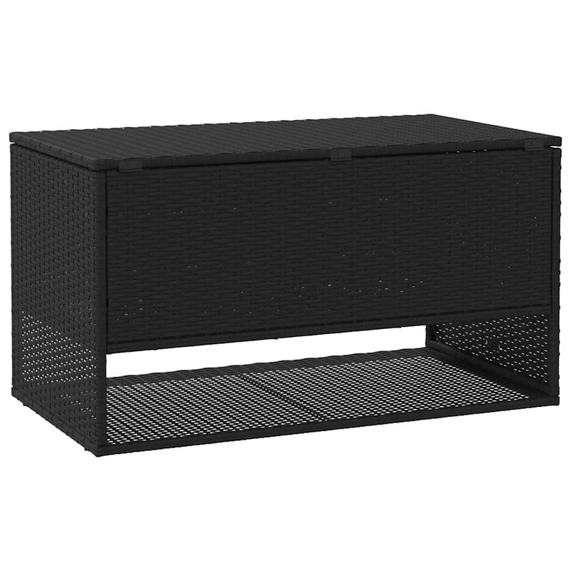 vidaXL Outdoor Cushion Box Black 100x55x55.5 cm Poly Rattan