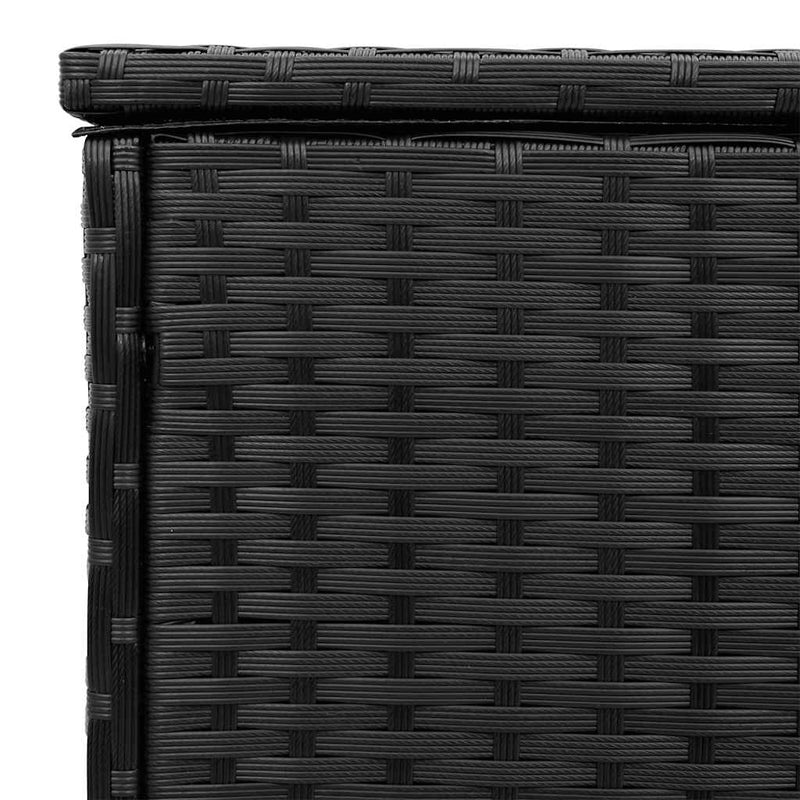 vidaXL Outdoor Cushion Box Black 100x55x55.5 cm Poly Rattan