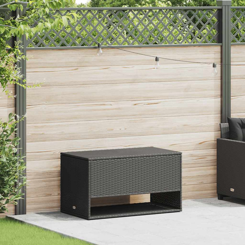 vidaXL Outdoor Cushion Box Black 100x55x55.5 cm Poly Rattan