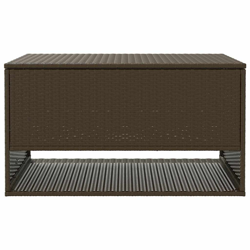vidaXL Outdoor Cushion Box Brown 100x55x55.5 cm Poly Rattan