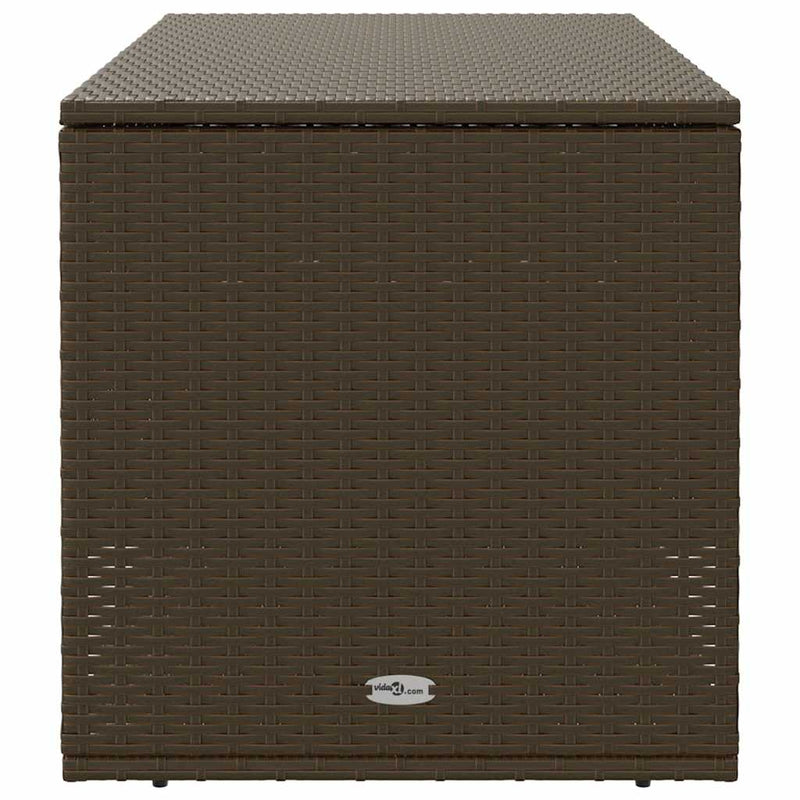 vidaXL Outdoor Cushion Box Brown 100x55x55.5 cm Poly Rattan