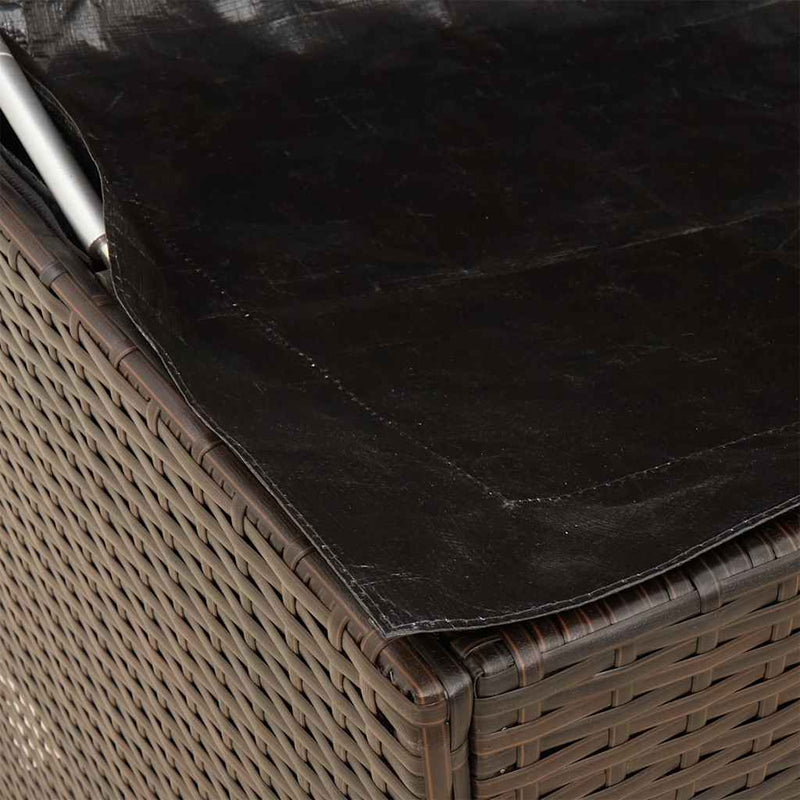 vidaXL Outdoor Cushion Box Brown 100x55x55.5 cm Poly Rattan