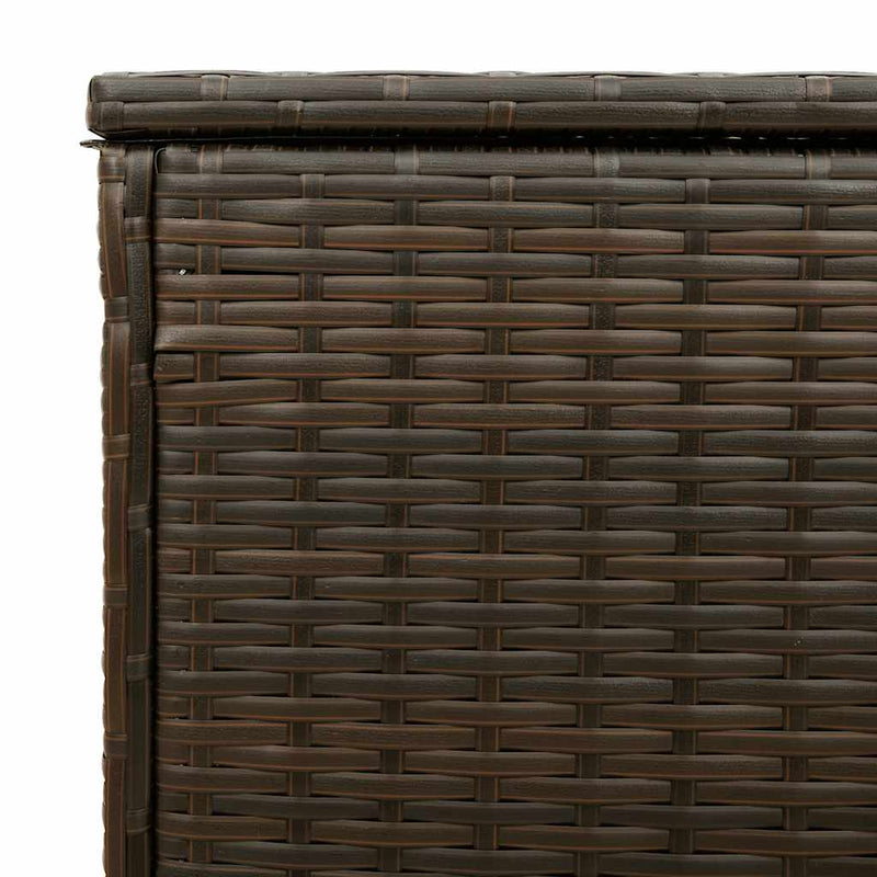 vidaXL Outdoor Cushion Box Brown 100x55x55.5 cm Poly Rattan