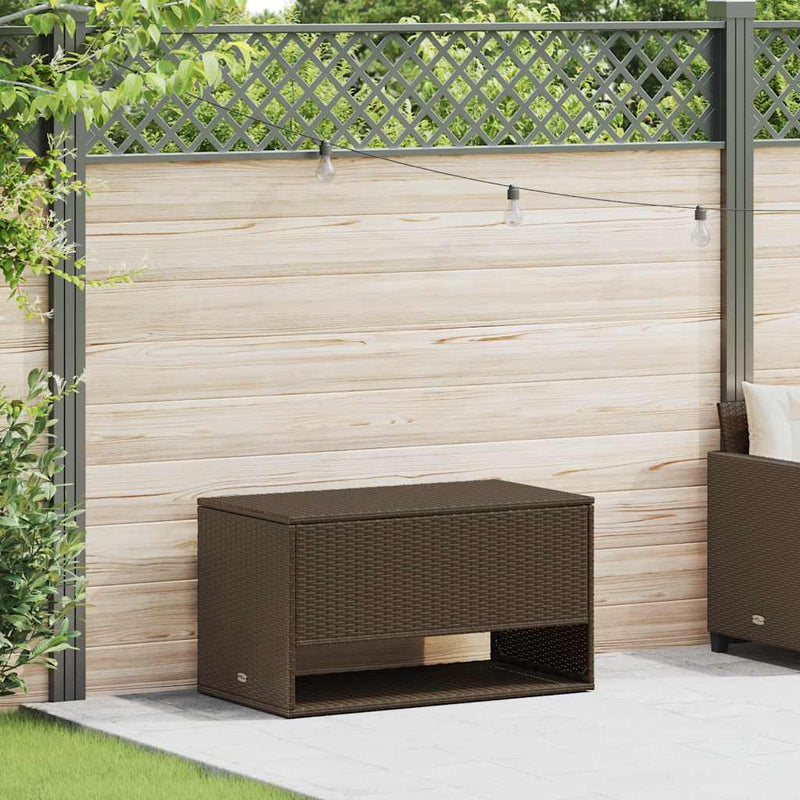 vidaXL Outdoor Cushion Box Brown 100x55x55.5 cm Poly Rattan