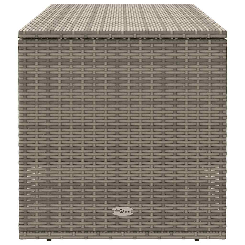 vidaXL Outdoor Cushion Box Grey 100x55x55.5 cm Poly Rattan