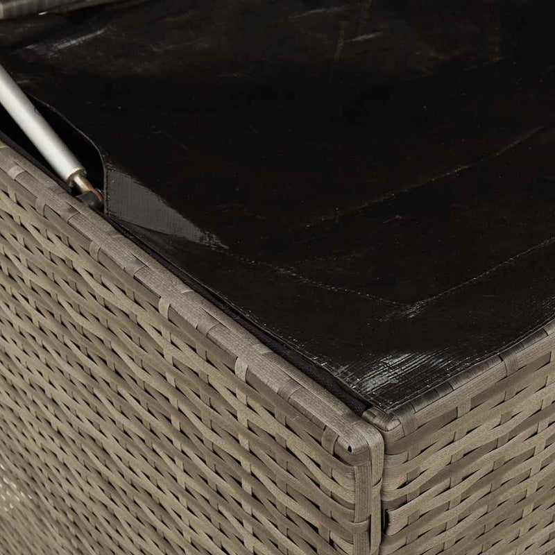 vidaXL Outdoor Cushion Box Grey 100x55x55.5 cm Poly Rattan