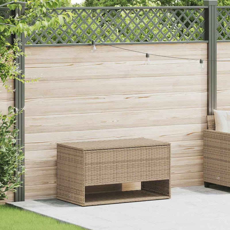 vidaXL Outdoor Cushion Box Beige 100x55x55.5 cm Poly Rattan