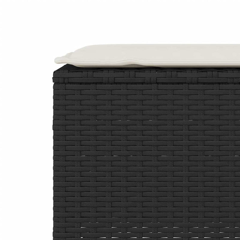 vidaXL Garden Bench with Cushion Black 110x30x40.5 cm Poly Rattan