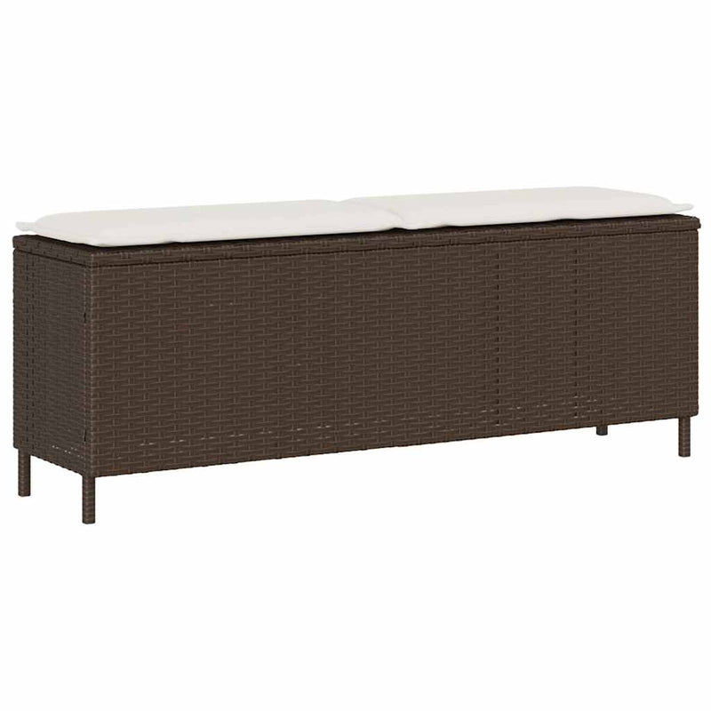 vidaXL Garden Bench with Cushion Grey 110x30x40.5 cm Poly Rattan