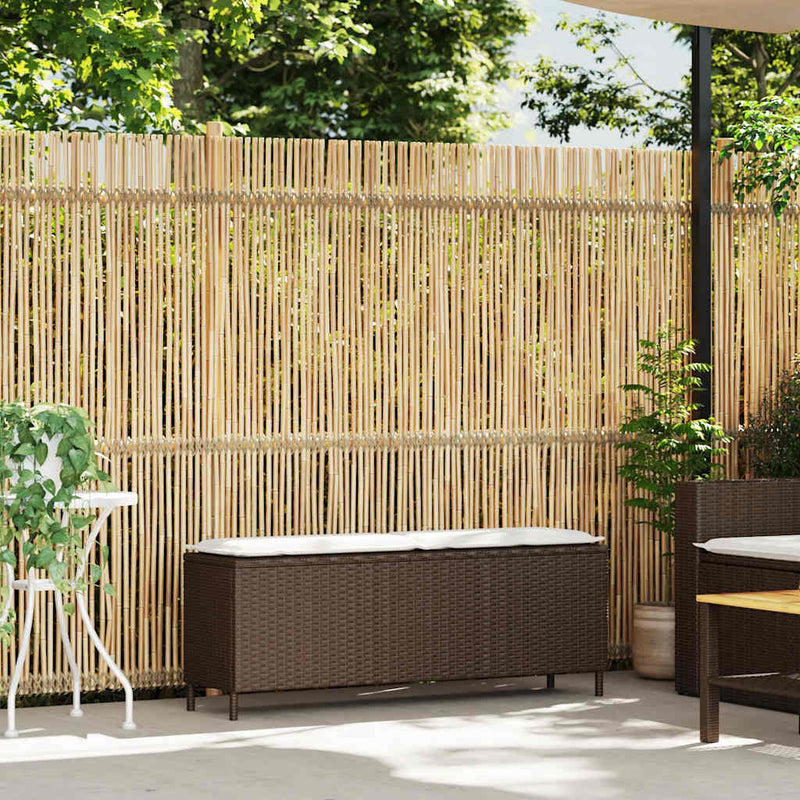 vidaXL Garden Bench with Cushion Grey 110x30x40.5 cm Poly Rattan