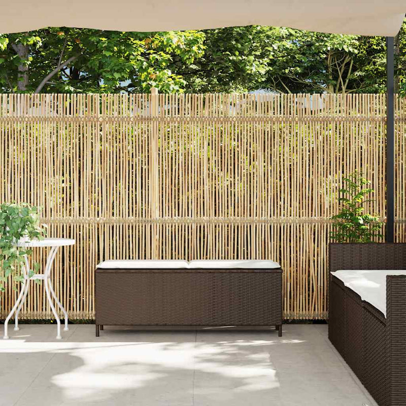 vidaXL Garden Bench with Cushion Grey 110x30x40.5 cm Poly Rattan