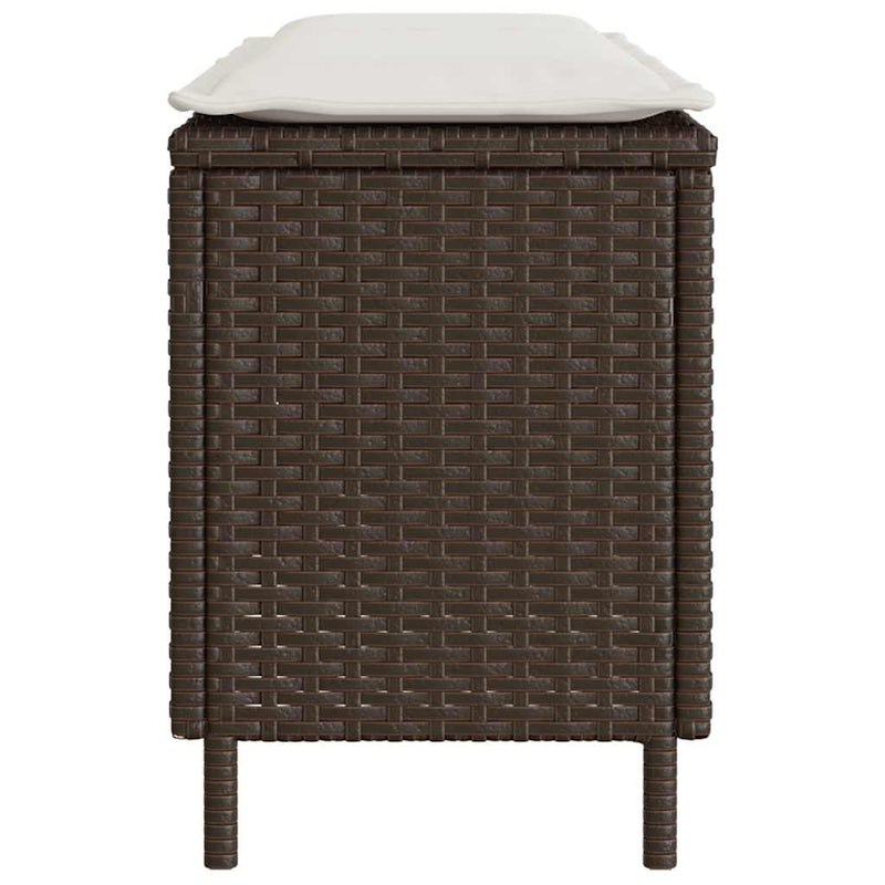 vidaXL Garden Bench with Cushion Grey 110x30x40.5 cm Poly Rattan