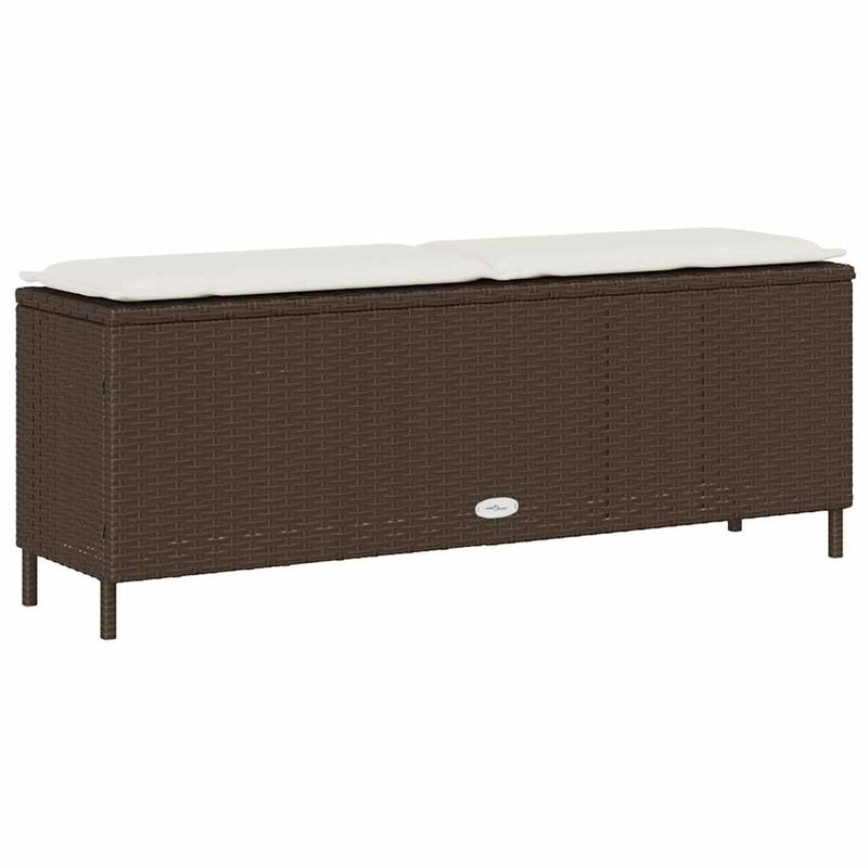 vidaXL Garden Bench with Cushion Grey 110x30x40.5 cm Poly Rattan
