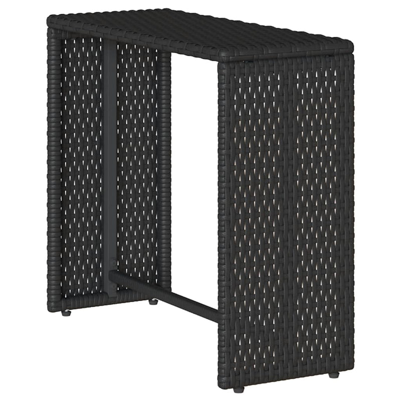 vidaXL 5 Piece Garden Sofa Set with Cushions Stackable Black Poly Rattan