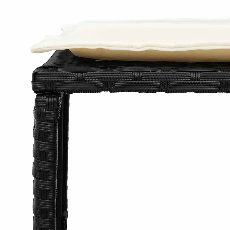 vidaXL 5 Piece Garden Sofa Set with Cushions Stackable Black Poly Rattan