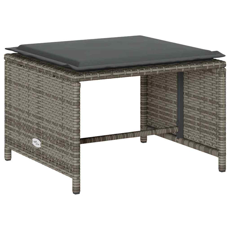 vidaXL 5 Piece Garden Sofa Set with Cushions Stackable Grey Poly Rattan