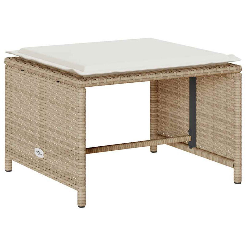 vidaXL 5 Piece Garden Sofa Set with Cushions Stackable Beige Poly Rattan