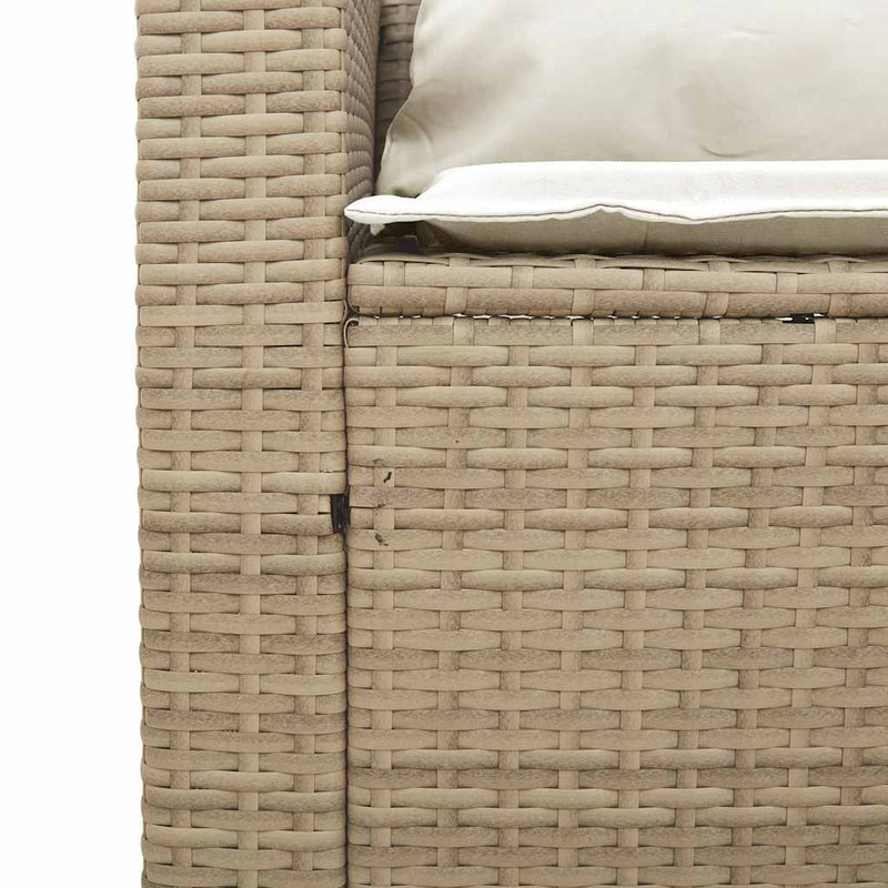 vidaXL 5 Piece Garden Sofa Set with Cushions Stackable Beige Poly Rattan