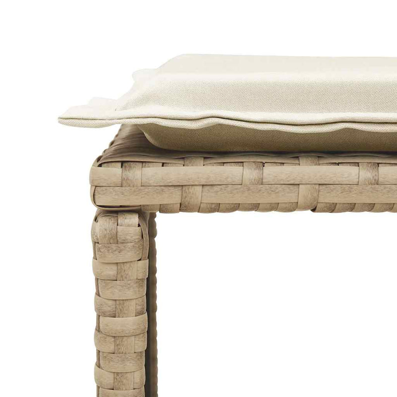 vidaXL 5 Piece Garden Sofa Set with Cushions Stackable Beige Poly Rattan