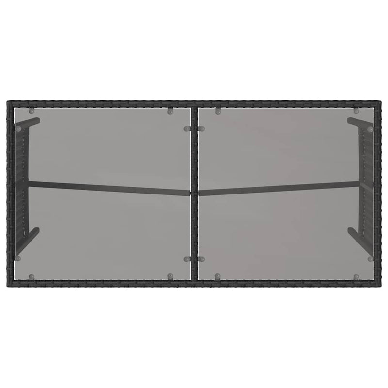 vidaXL 3 Piece Garden Dining Set with Cushions Black Poly Rattan
