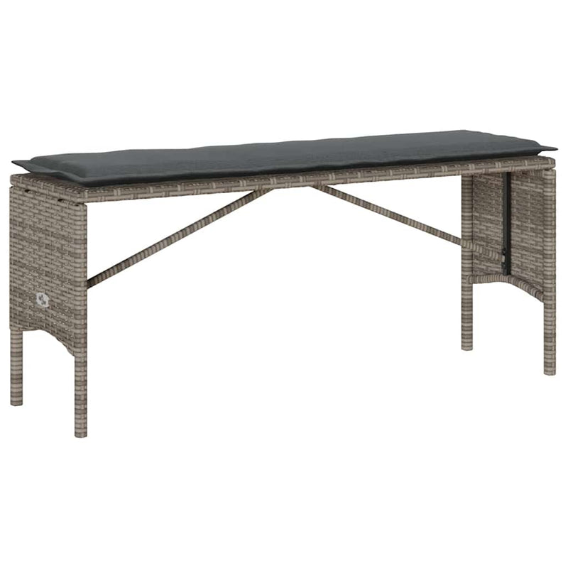vidaXL 3 Piece Garden Dining Set with Cushions Grey Poly Rattan