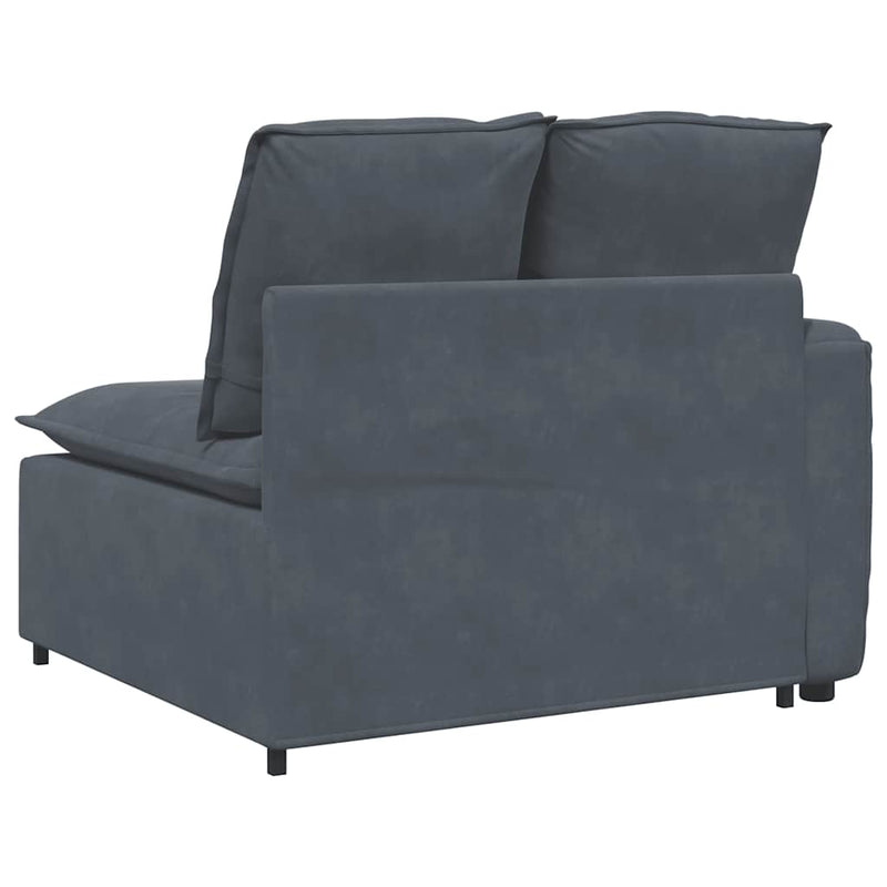 Modular Sofa Armrest End Module with Cushions Dark Grey 100 cm