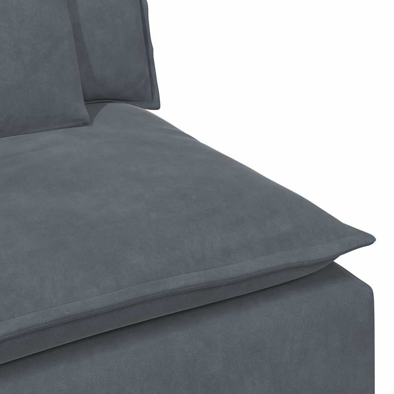 Modular Sofa Armrest End Module with Cushions Dark Grey 100 cm