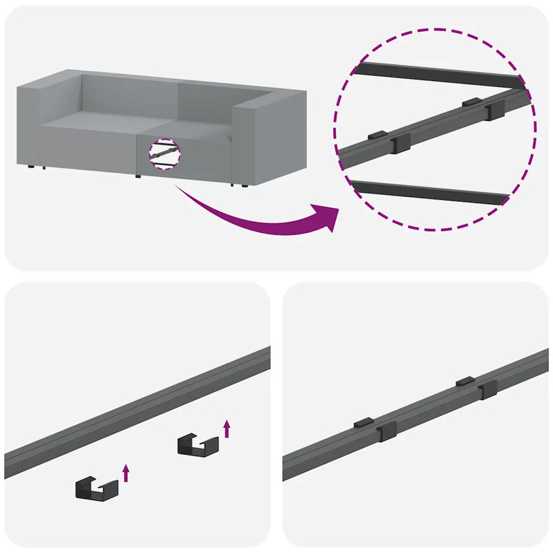 Modular Sofa Centre Module with Cushions Dark Grey 100 cm
