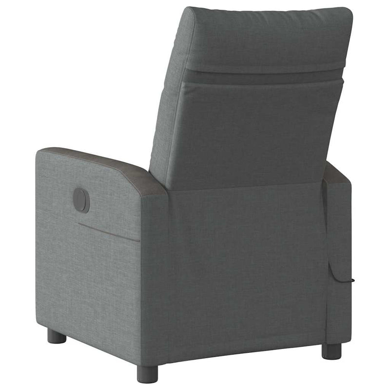 vidaXL Massage Recliner Chair Dark Grey Fabric