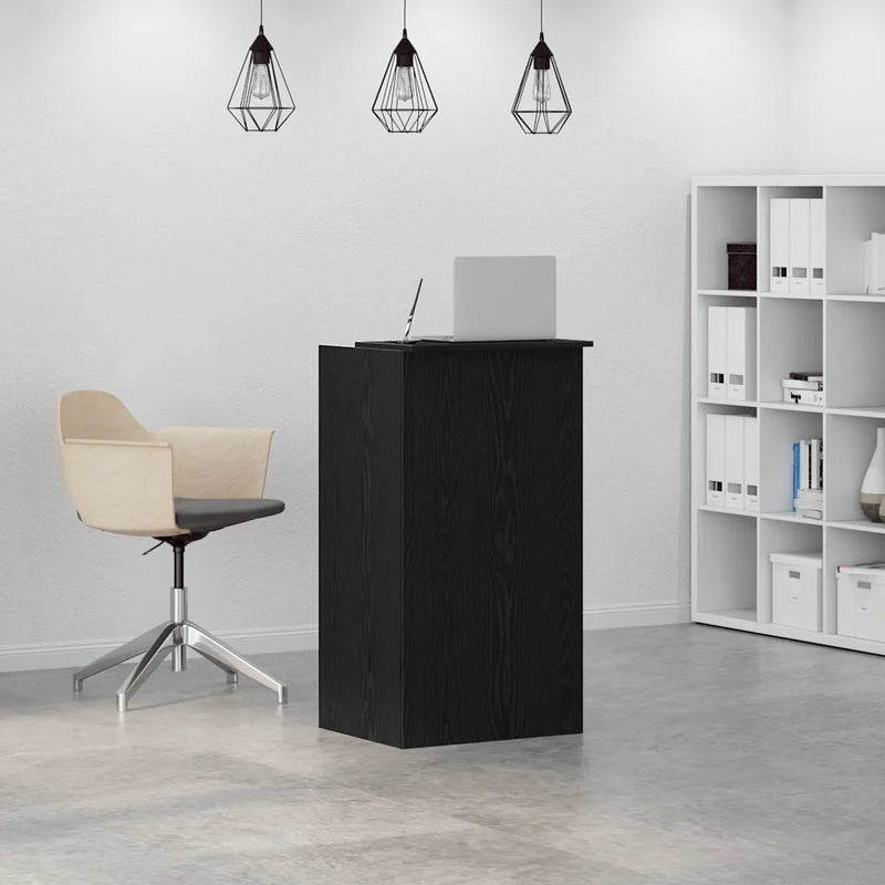 Reception Desk Black 55x50x103.5 cm Engineered Wood